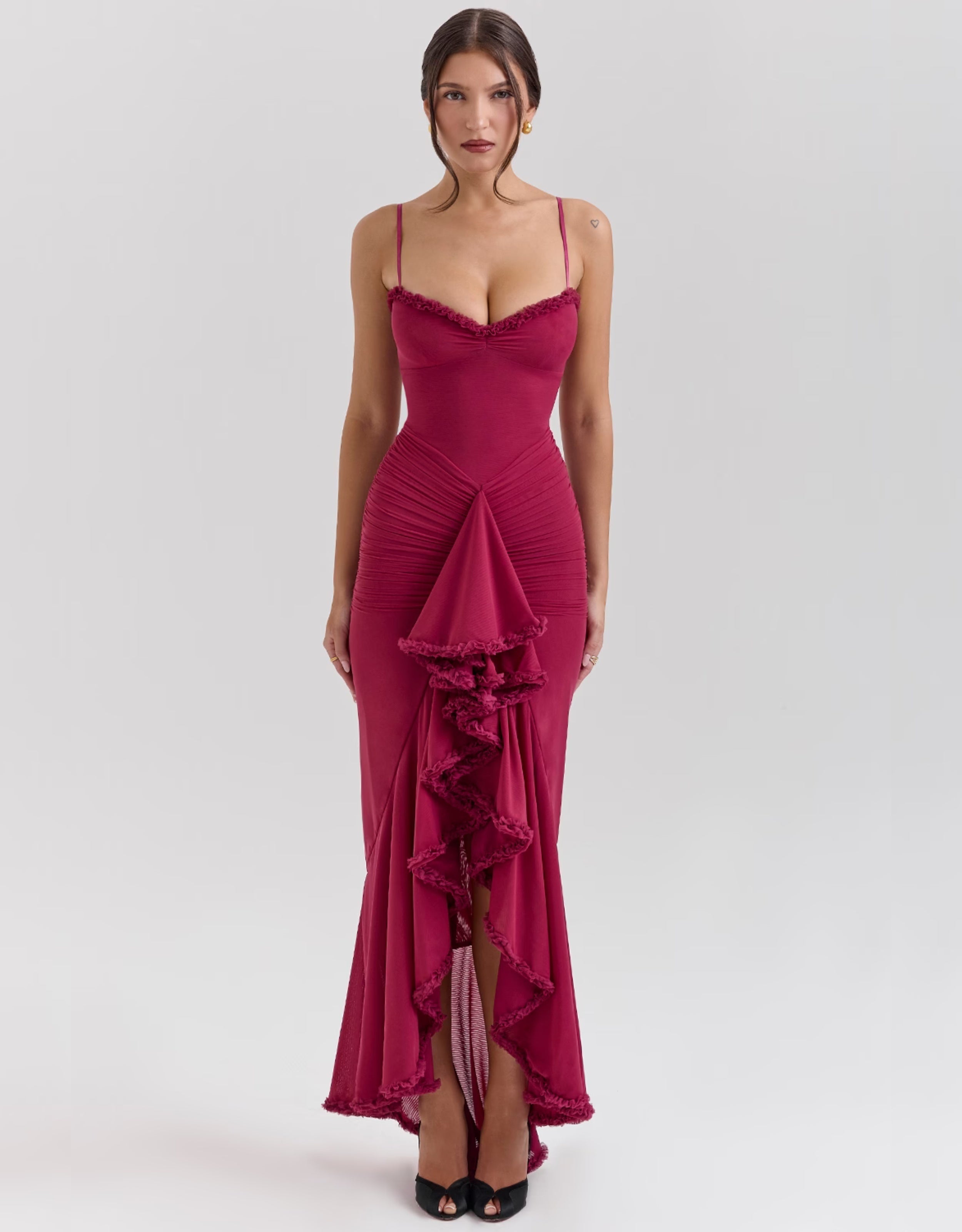 Liza maxi dress with ruffles