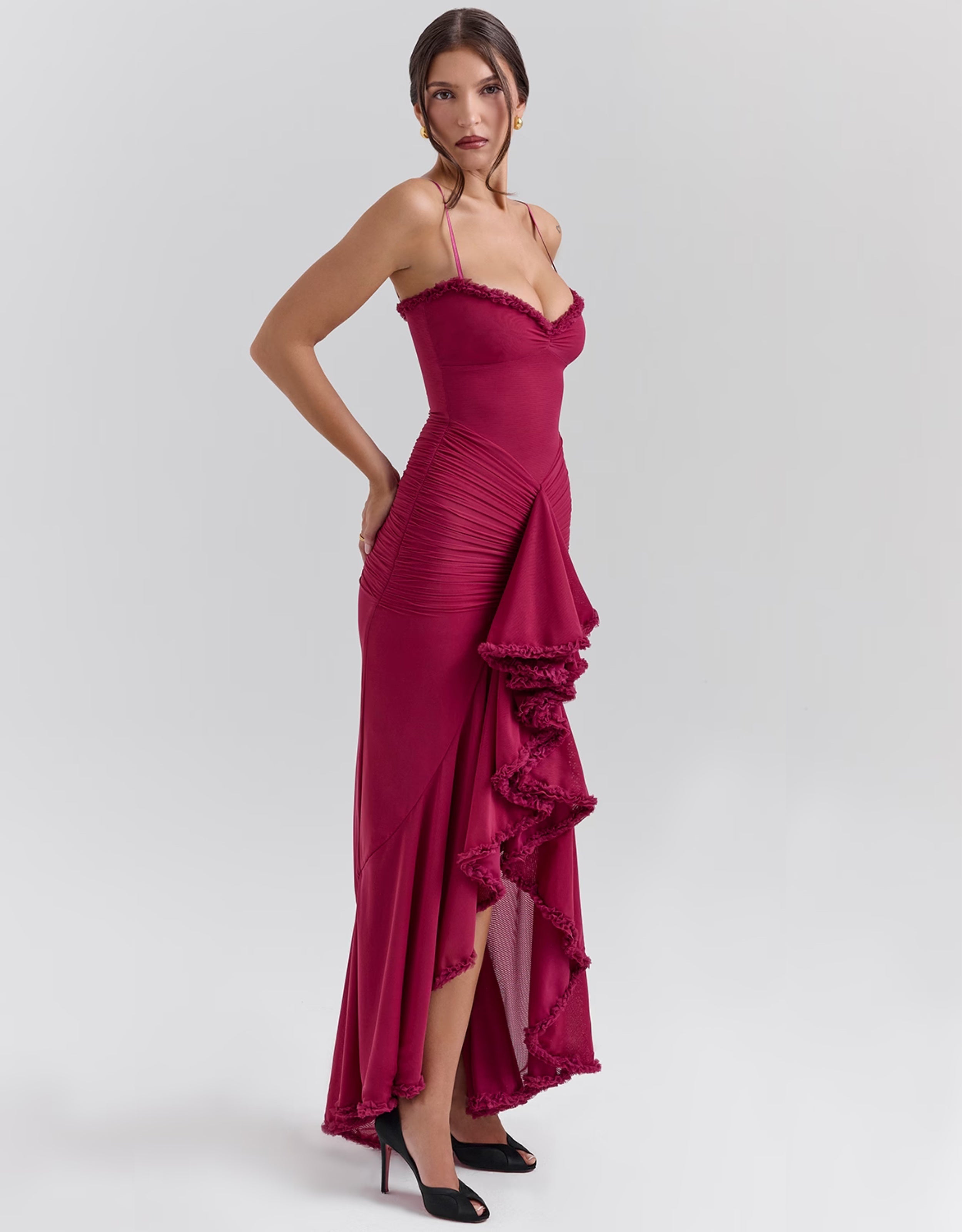 Liza maxi dress with ruffles