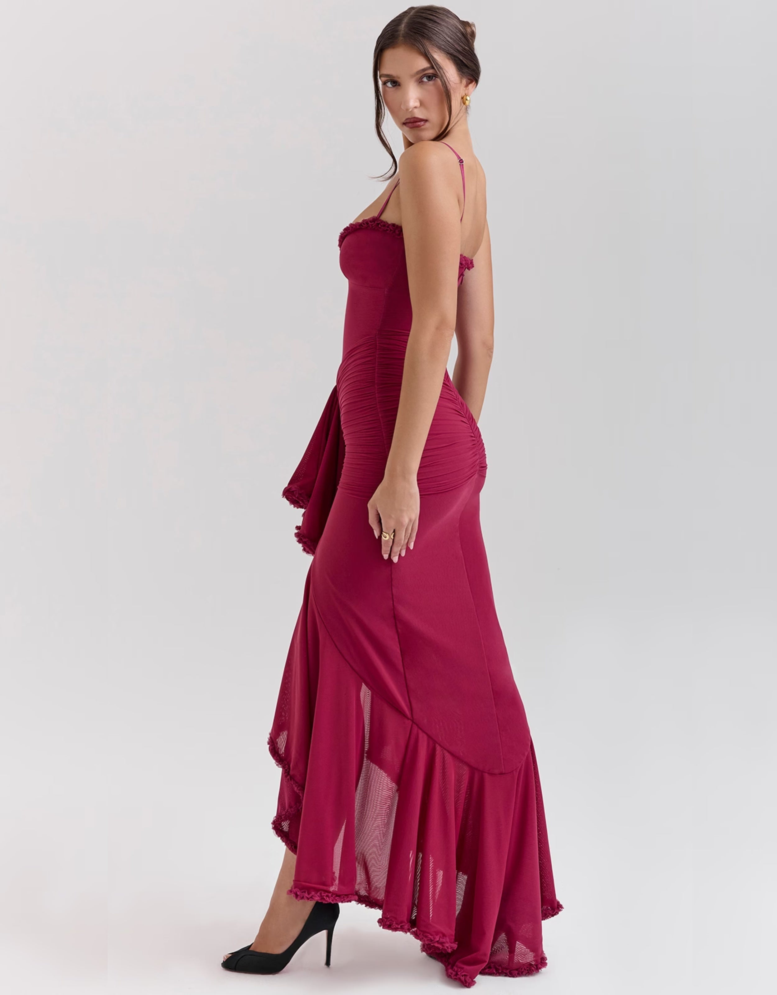 Liza maxi dress with ruffles
