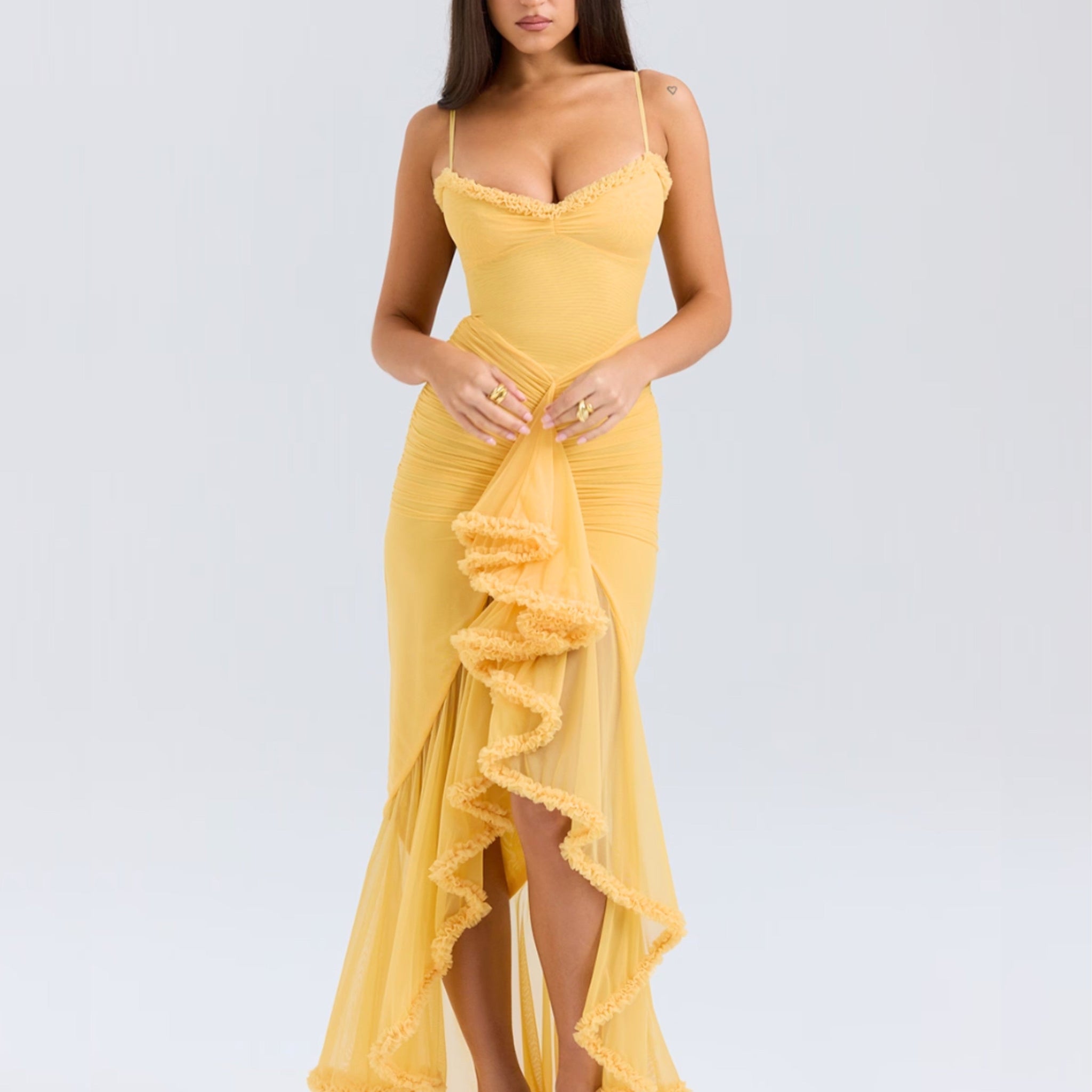 Liza maxi dress with ruffles