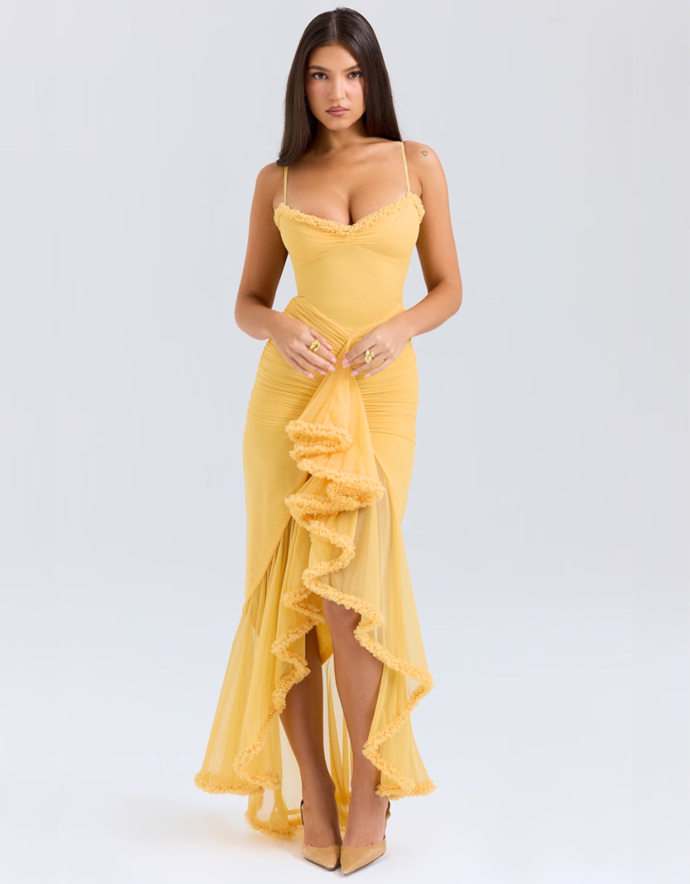 Liza maxi dress with ruffles