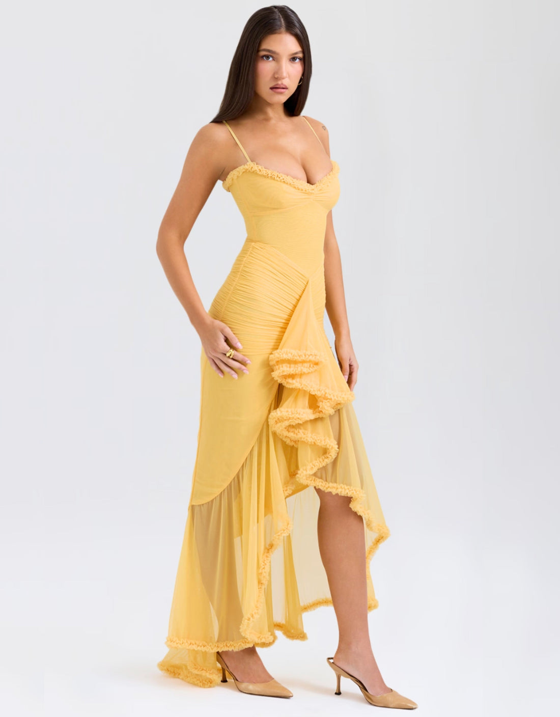 Liza maxi dress with ruffles