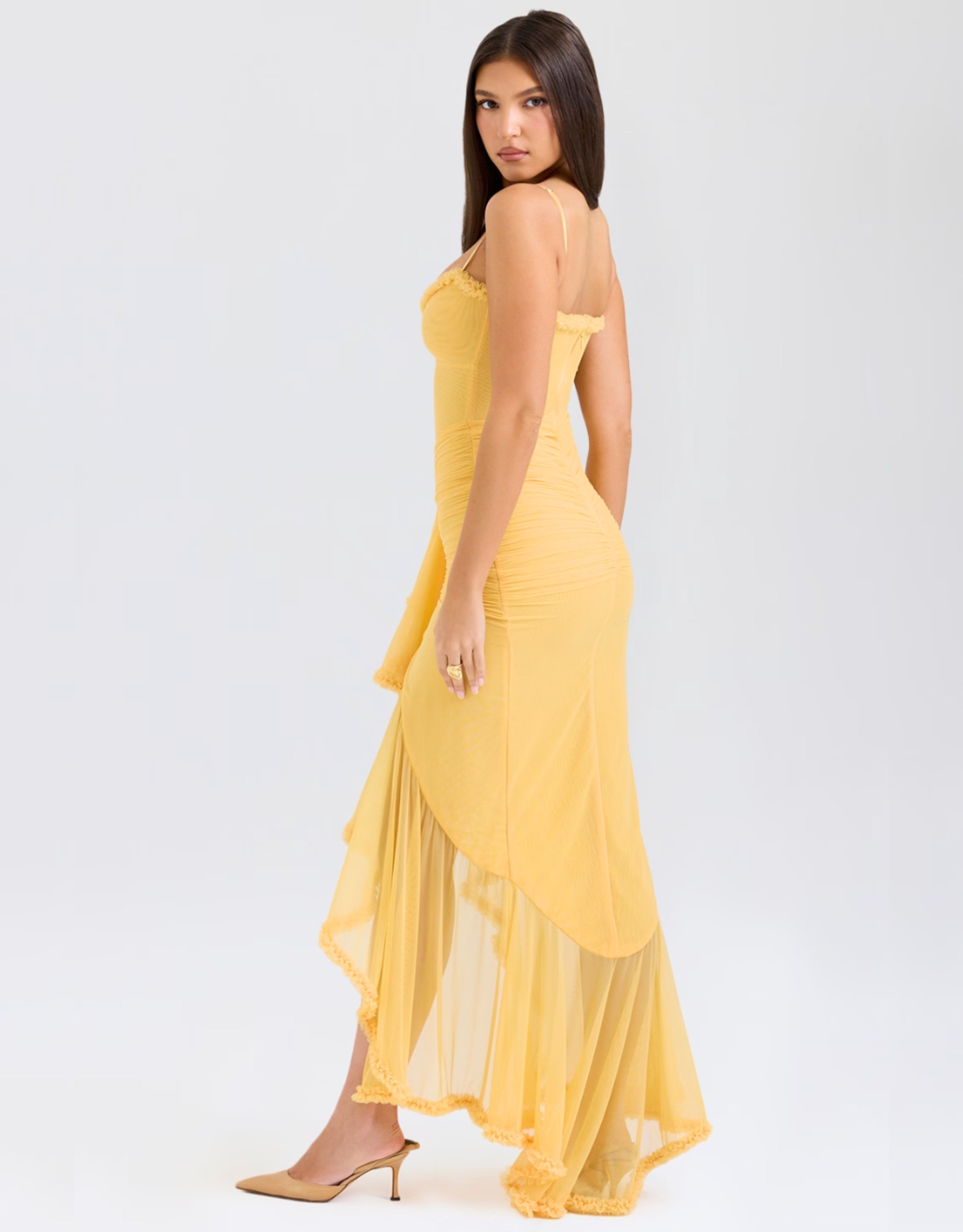 Liza maxi dress with ruffles