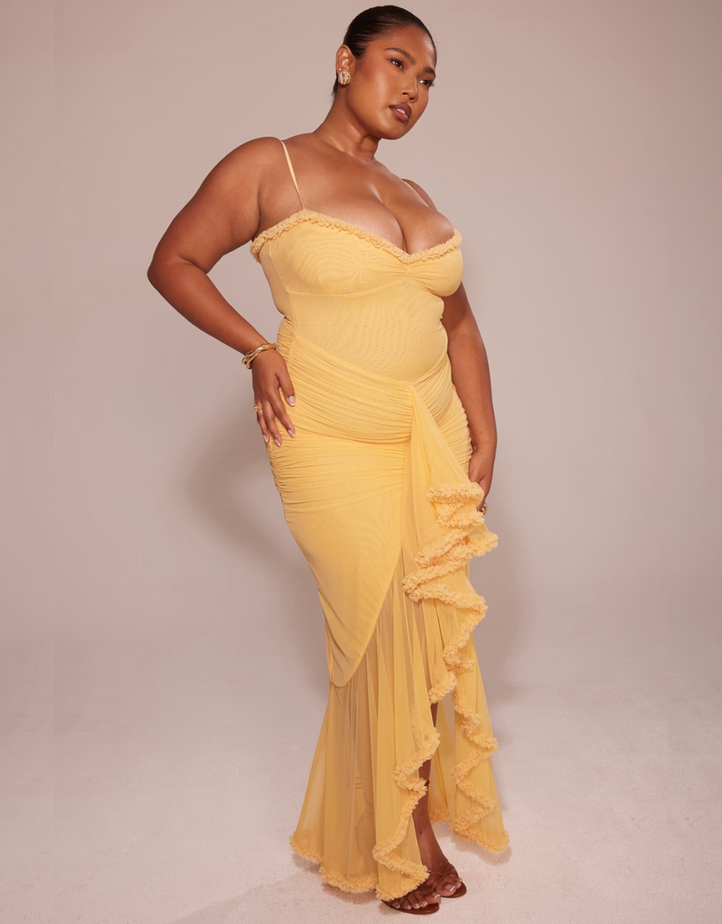 Liza maxi dress with ruffles